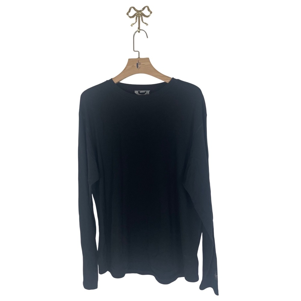 Smartwool Merino Wool Long Sleeve Base Layer Top Black Mens XL